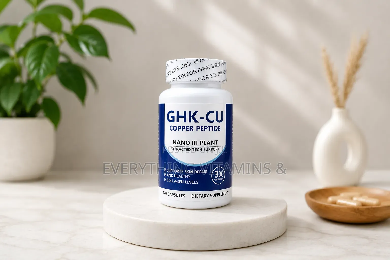GHK-Cu Copper Peptide Dietary Supplement (120 Capsules)