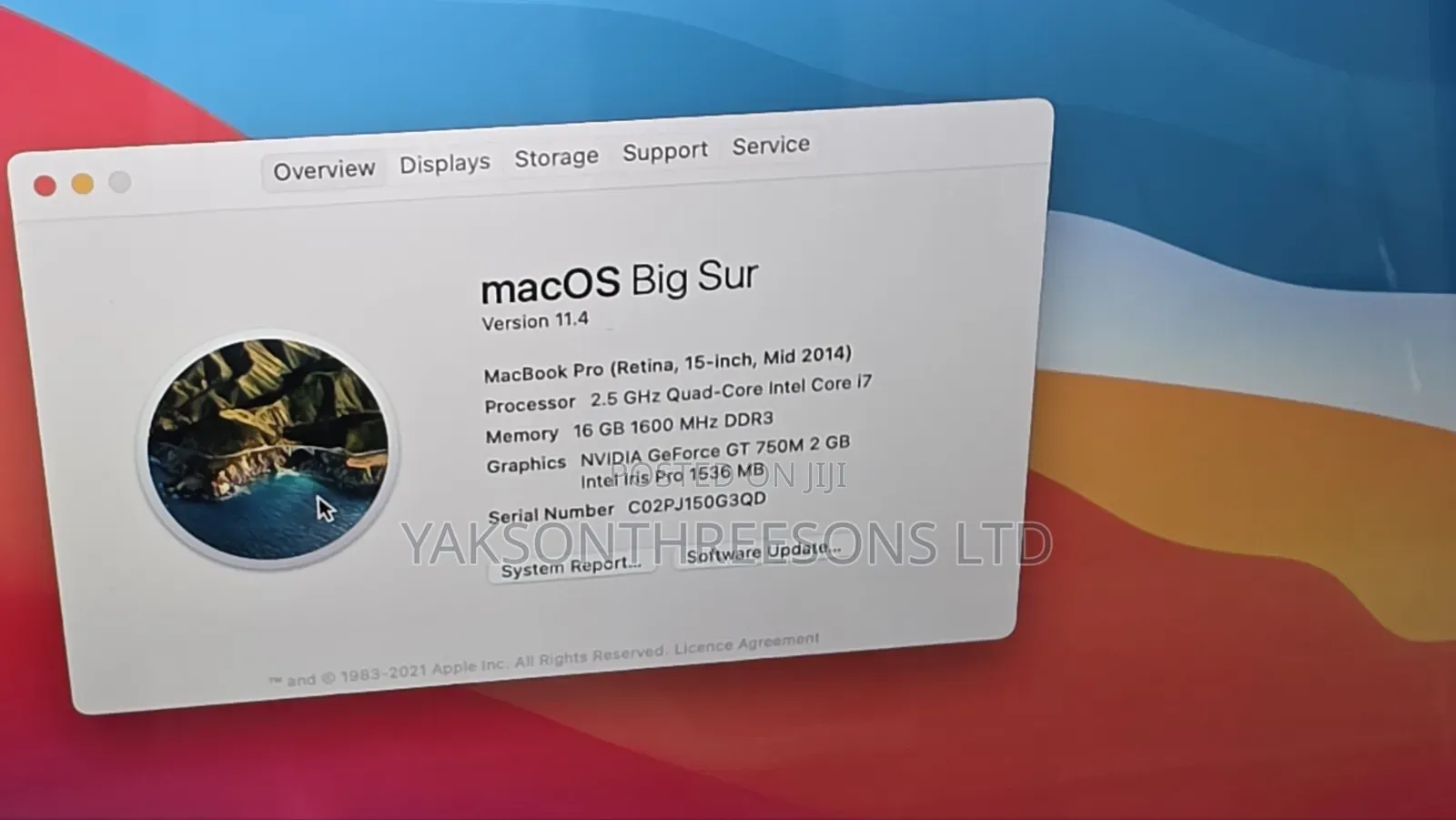 Laptop Apple MacBook Pro 2014 16GB Intel Core i7 SSD 1T