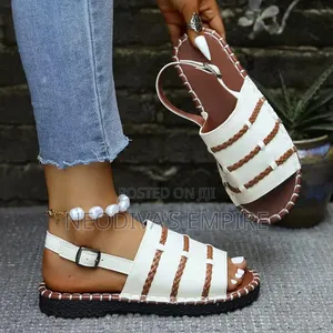 Woman Fashionable Braidded Flat Open-Toe Casual Adjustable Sandals