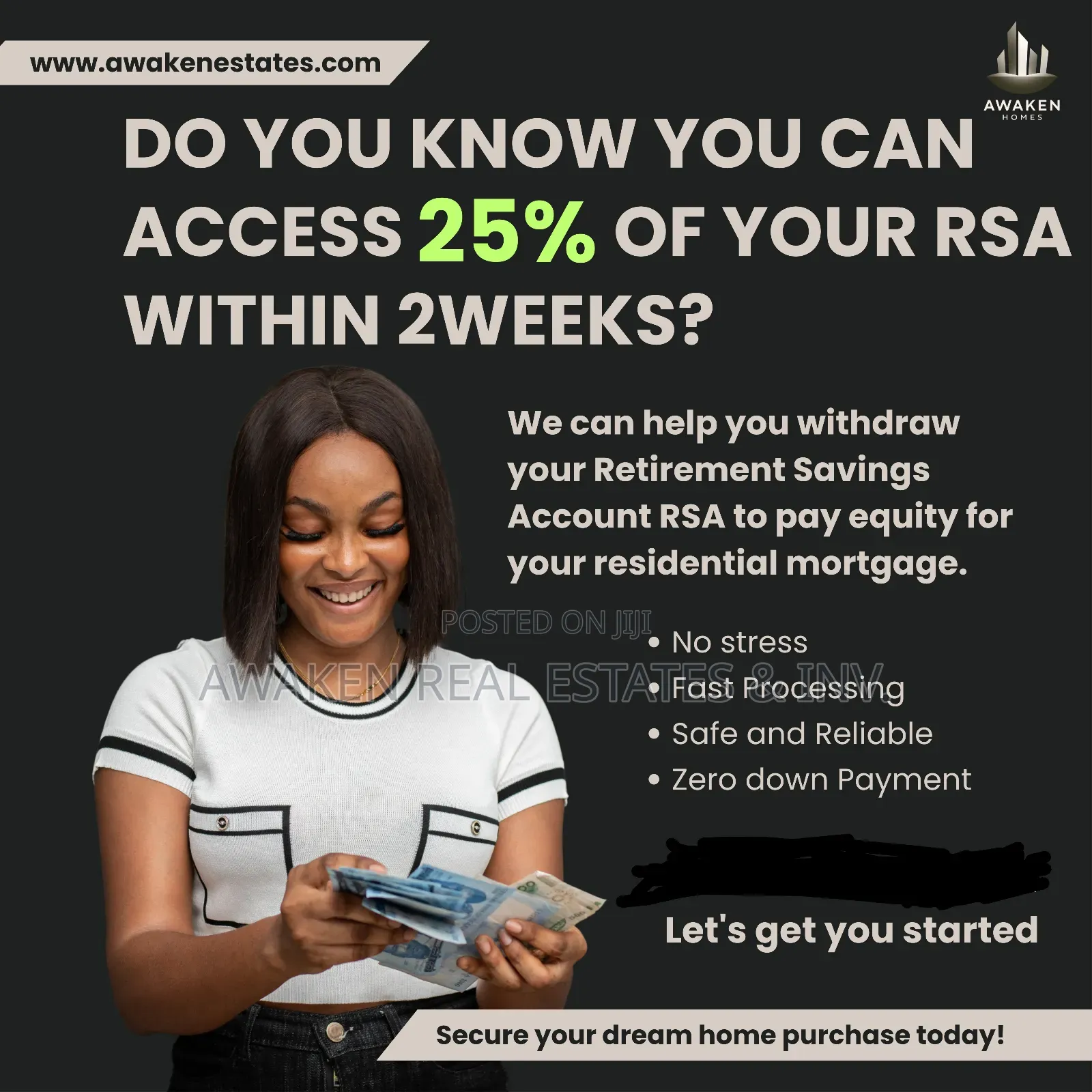 Process Your 25% RSA With Us