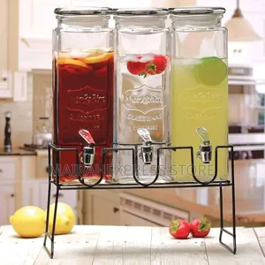 Thickened 3pcs and 2pcs Glass Juice Dispenser With Stand