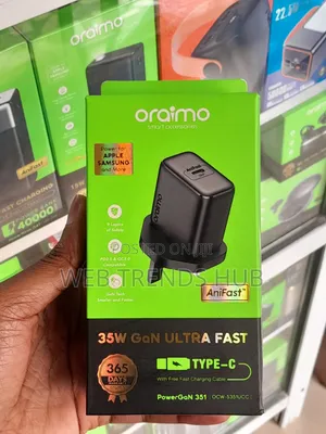 Oraimo 35W Fast Charger PowerGaN 351 (OCW-5351UCC) + Type-C Cable