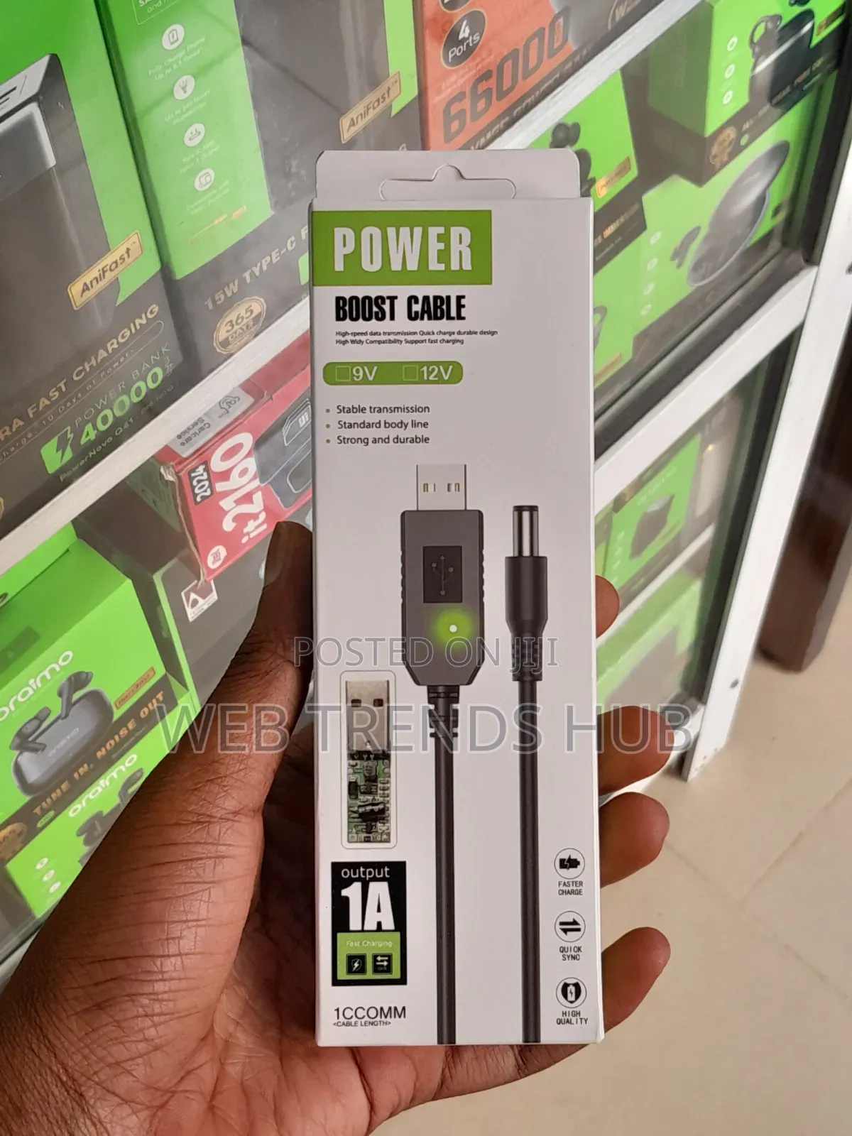 Power Boost USB-A to DC 5.5mm Router Power Cable 9V / 12V 1A Output
