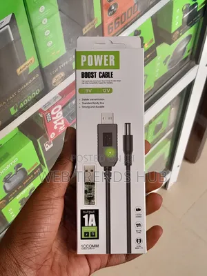 Power Boost USB-A to DC 5.5mm Router Power Cable 9V / 12V 1A Output