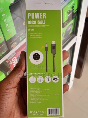 Power Boost USB-A to DC 5.5mm Router Power Cable 9V / 12V 1A Output