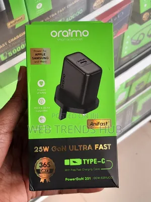 Oraimo 25W PowerGaN Fast Charger With Type-C Cable (OCW-5251UCC)