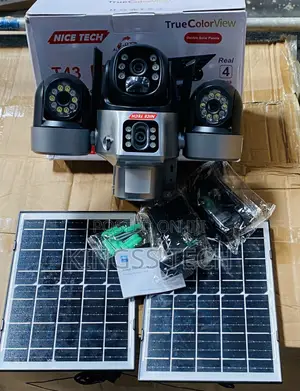 V380 Four Lens (4lens) Solar Camera, 360 Rotation.