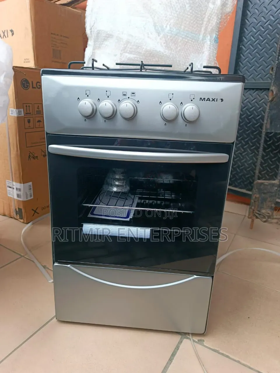 Maxi Basic Black, 4 Gas Burners, Black Grey Colour,oven Burner