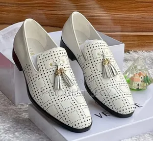 Men's Luxury Versace Perforated Tassel Loafers Half-Shoe Mule