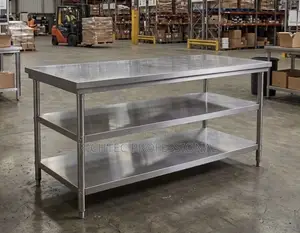 High Quality Heavy-Duty Stainless Steel 3-Tier Worktable