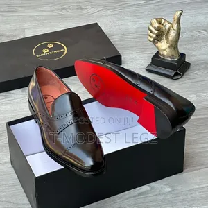 Men's Earth Strong Premium Leather Brogue Loafers With Red Sole