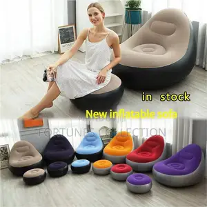 Inflatable Sofa Chair With Leg Rest and Manual Pump