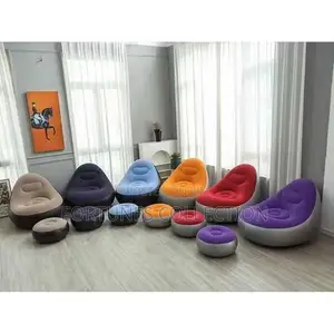 Inflatable Sofa Chair With Leg Rest and Manual Pump
