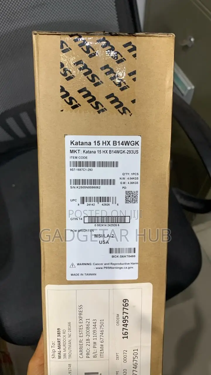 New Laptop MSI Katana 15 16GB Intel Core i7 SSD 1T