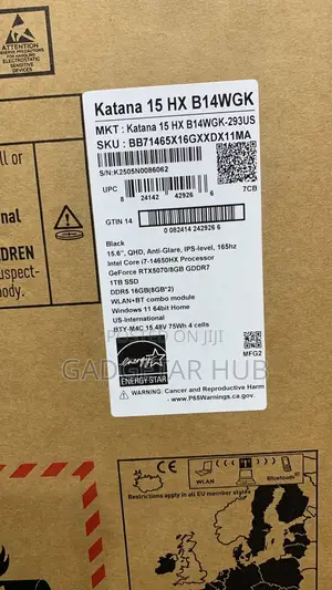 New Laptop MSI Katana 15 16GB Intel Core i7 SSD 1T