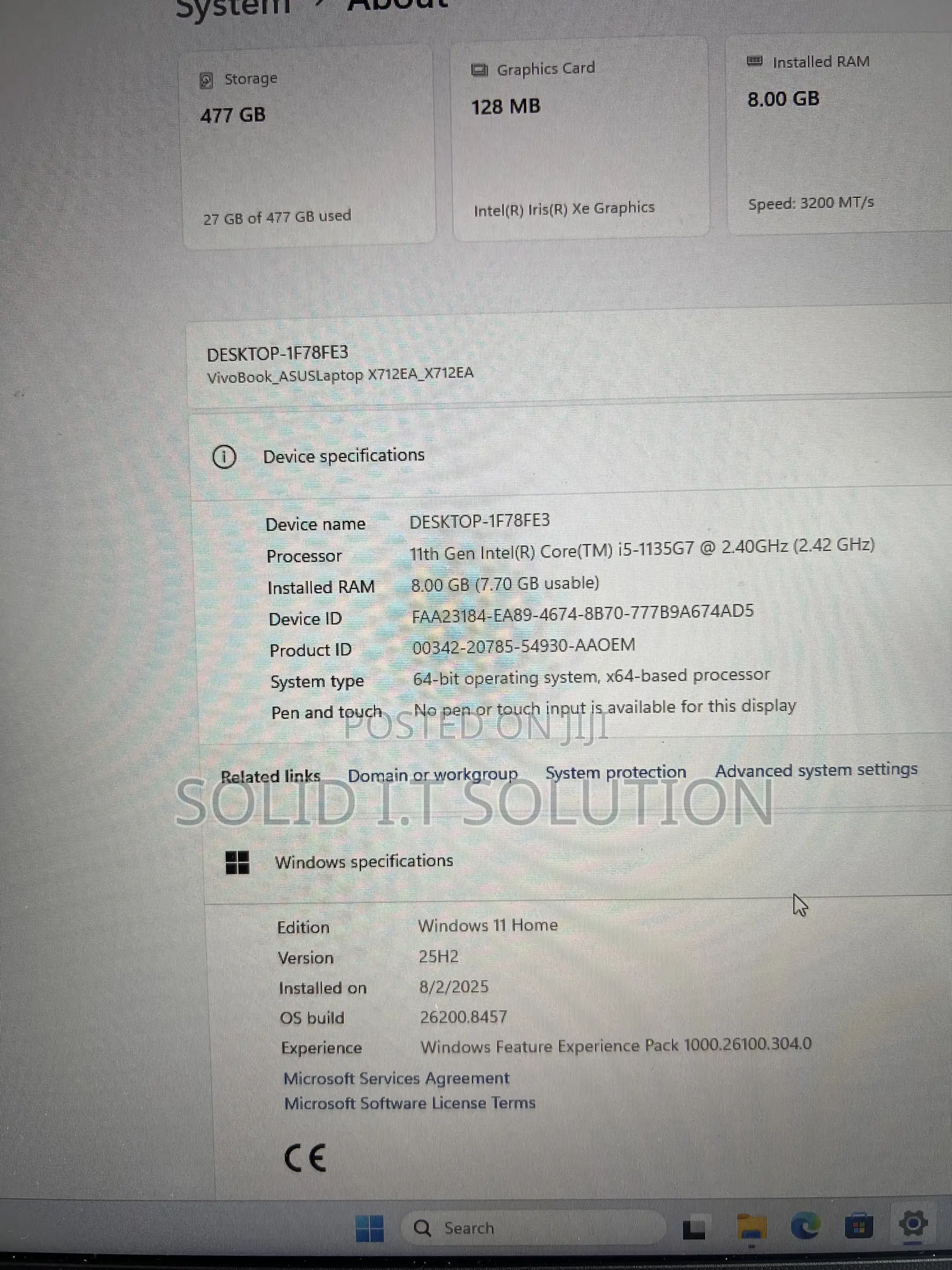 Laptop Asus 8GB Intel Core i5 SSD 512GB