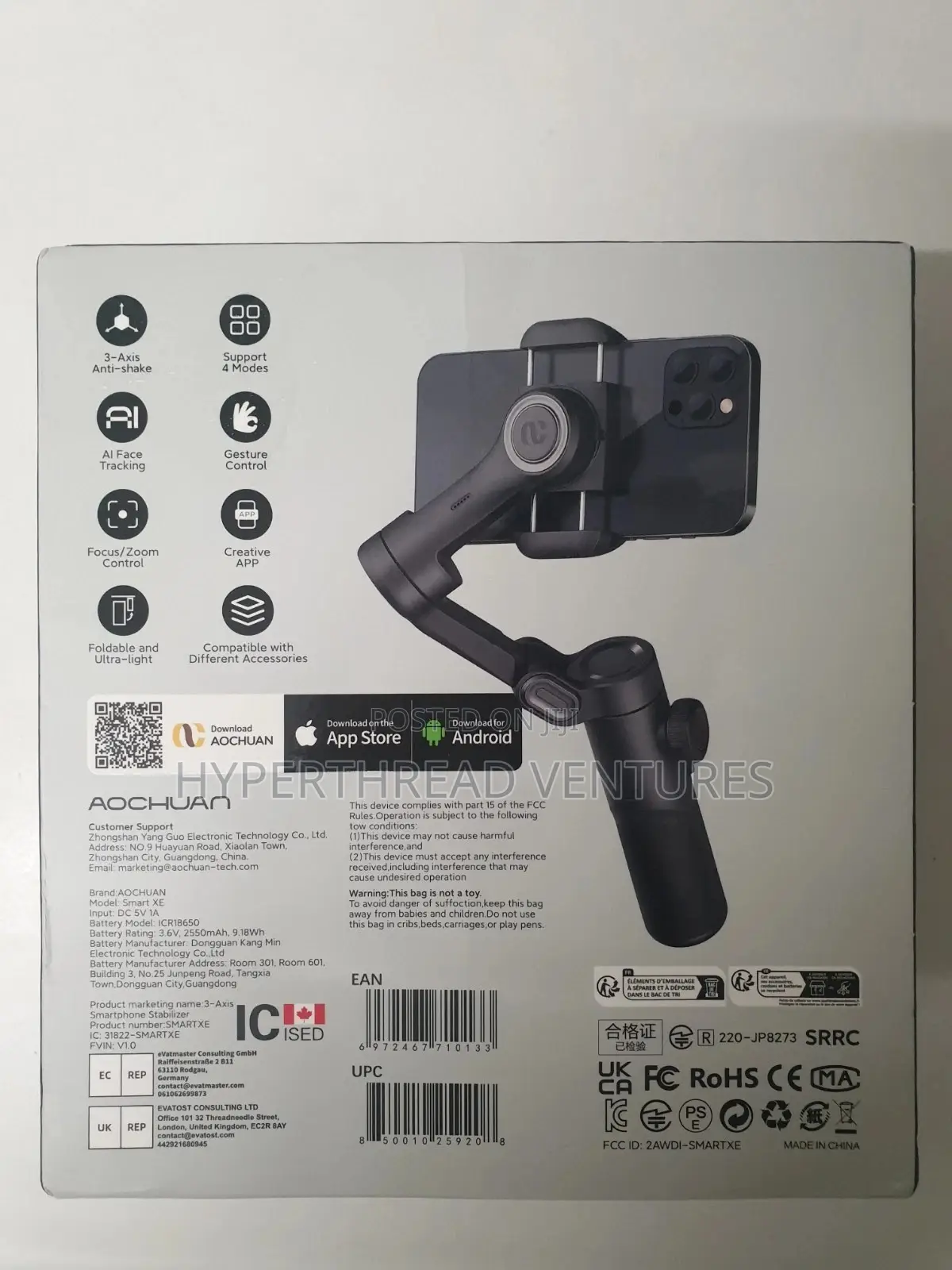 AOCHUAN Smart XE 3-Axis Phone Gimbal Stabilizer