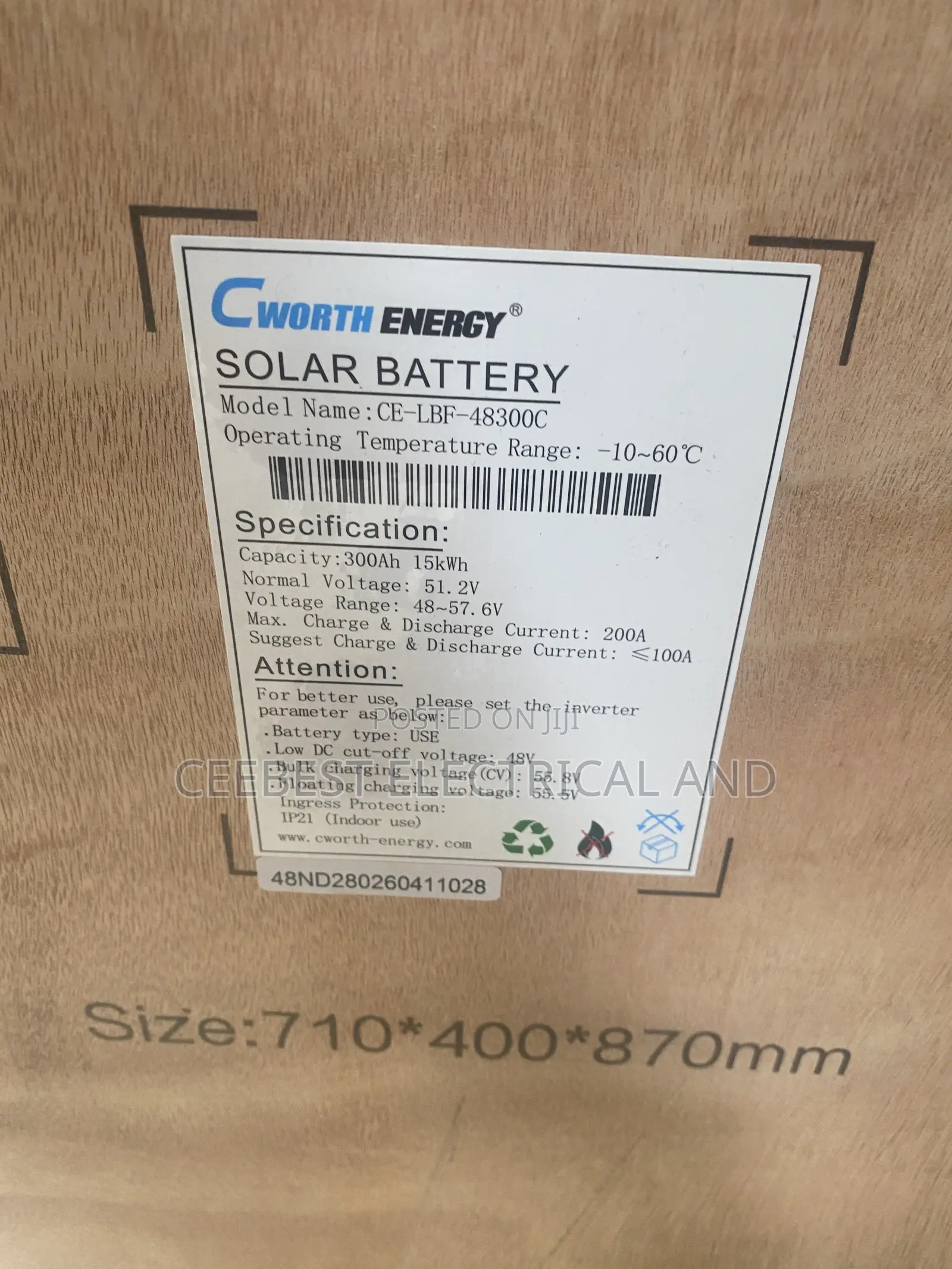 15kwh CWorth Lithium Ion Battery 48v Available