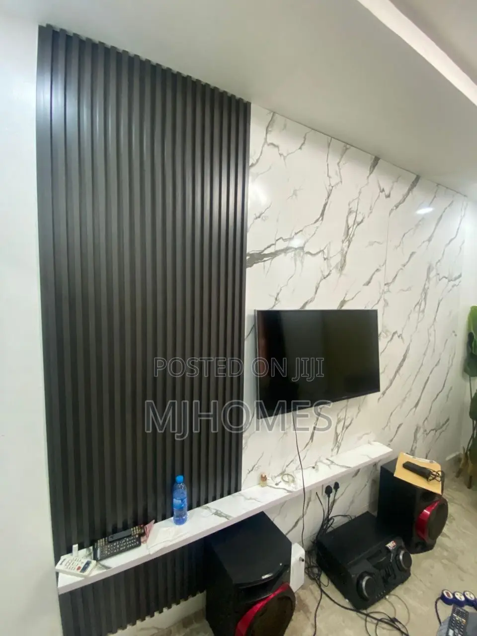 TV Console With Flutted Panels