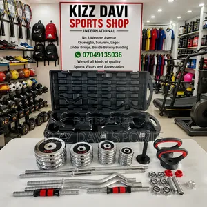 55 Kg Adjustable Dumbbell Barbell Set With Carrying Case
