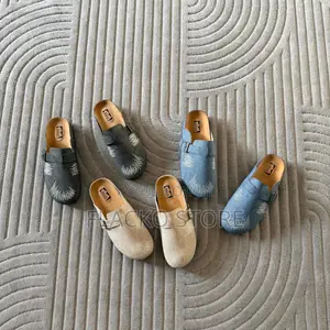 Premium Stictch Denim Birkenstock Style Mules