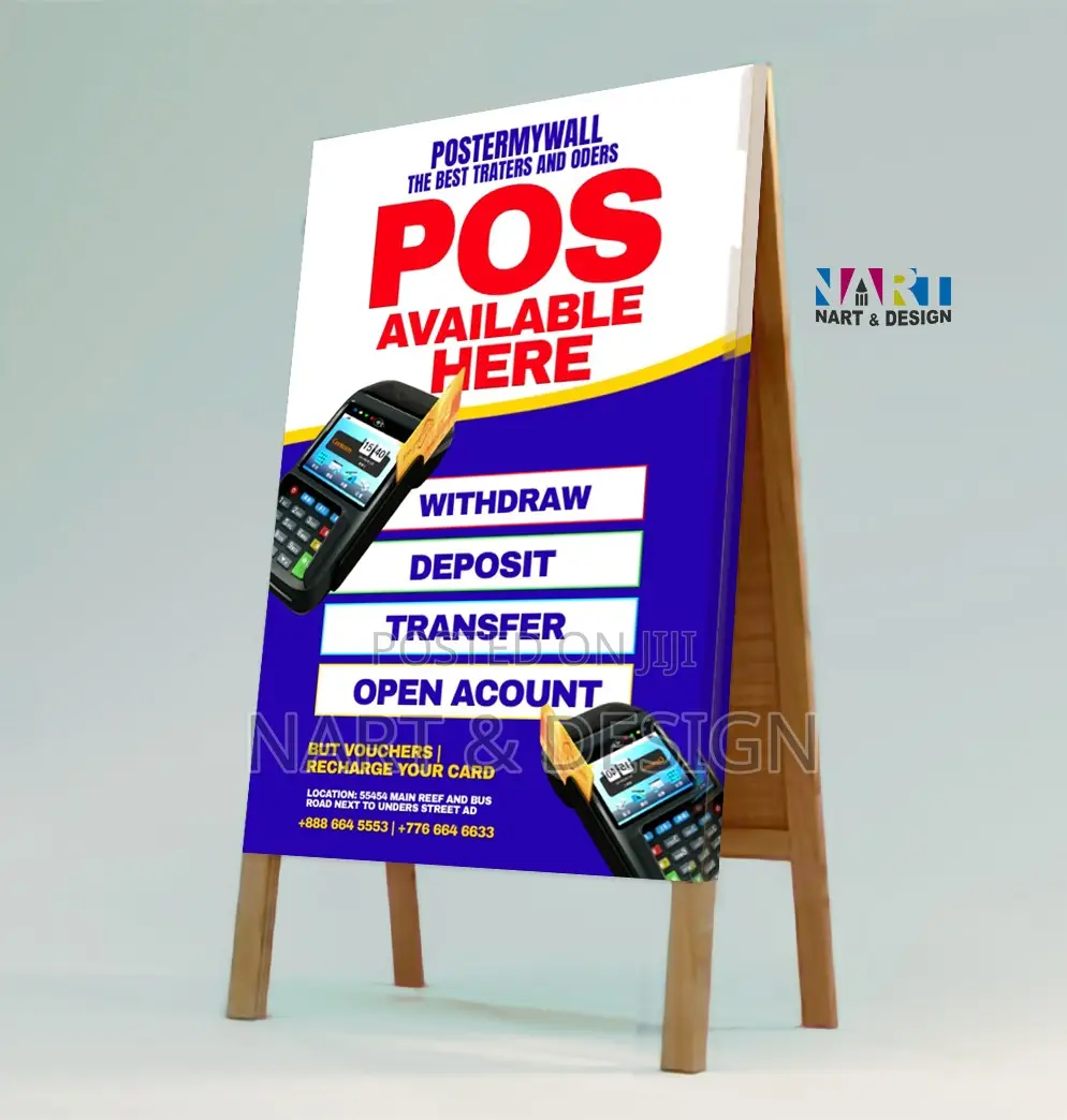 POS Banner + Stand + Design and Printing (Get It Today)