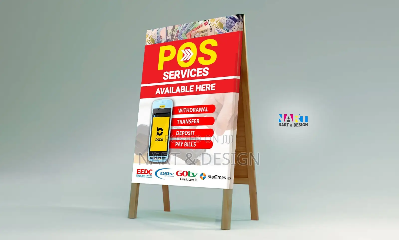 POS Banner + Stand + Design and Printing (Get It Today)