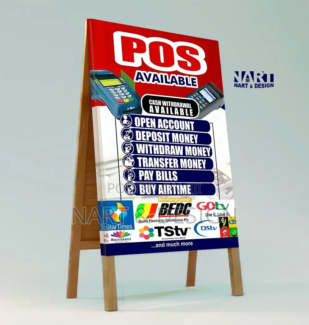 POS Banner + Stand + Design and Printing (Get It Today)