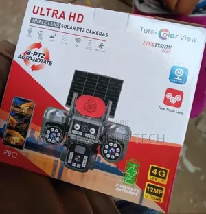 Triple Lens Solar Powered CCTV Camera 4g Enable