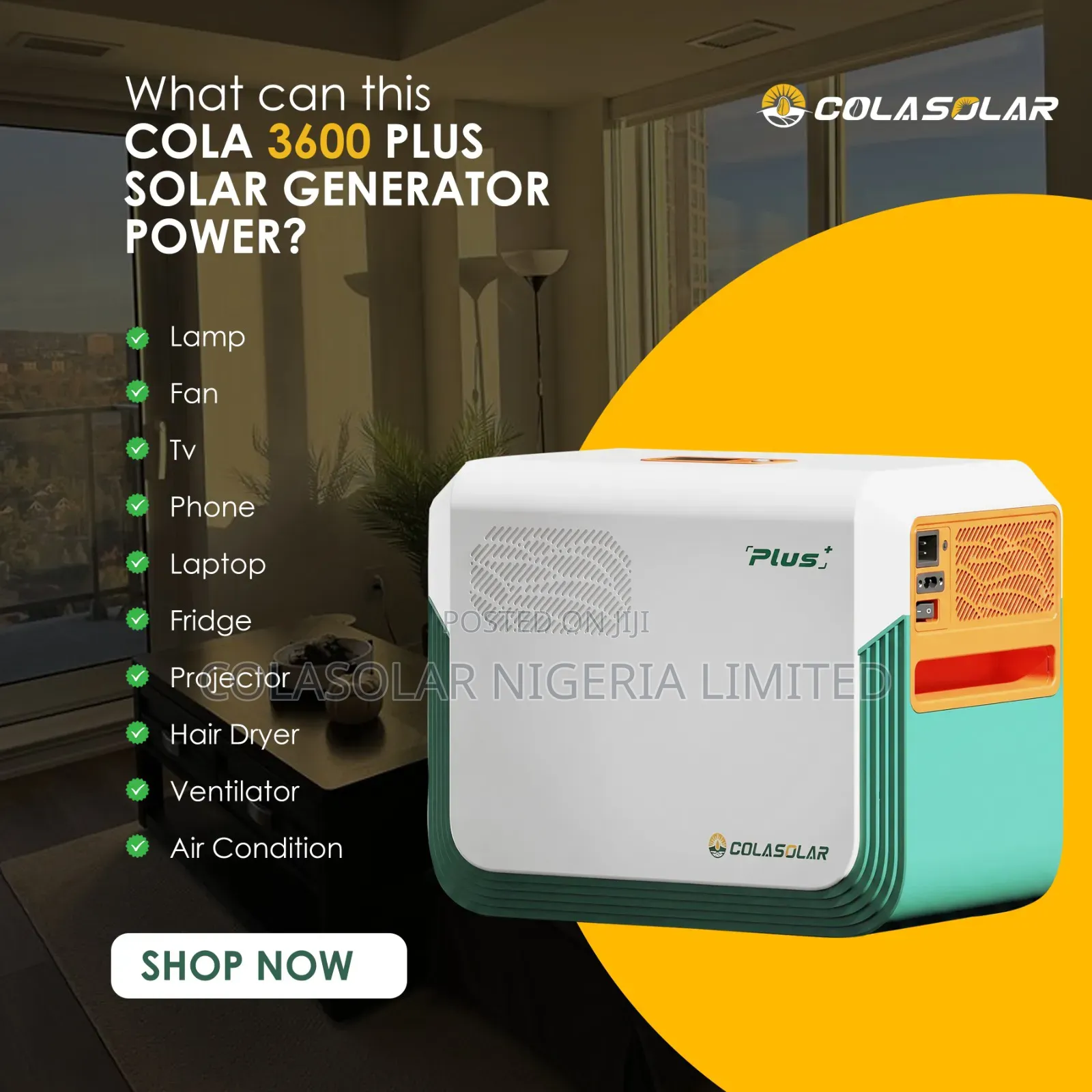 Cola3600plus Colasolar Generator