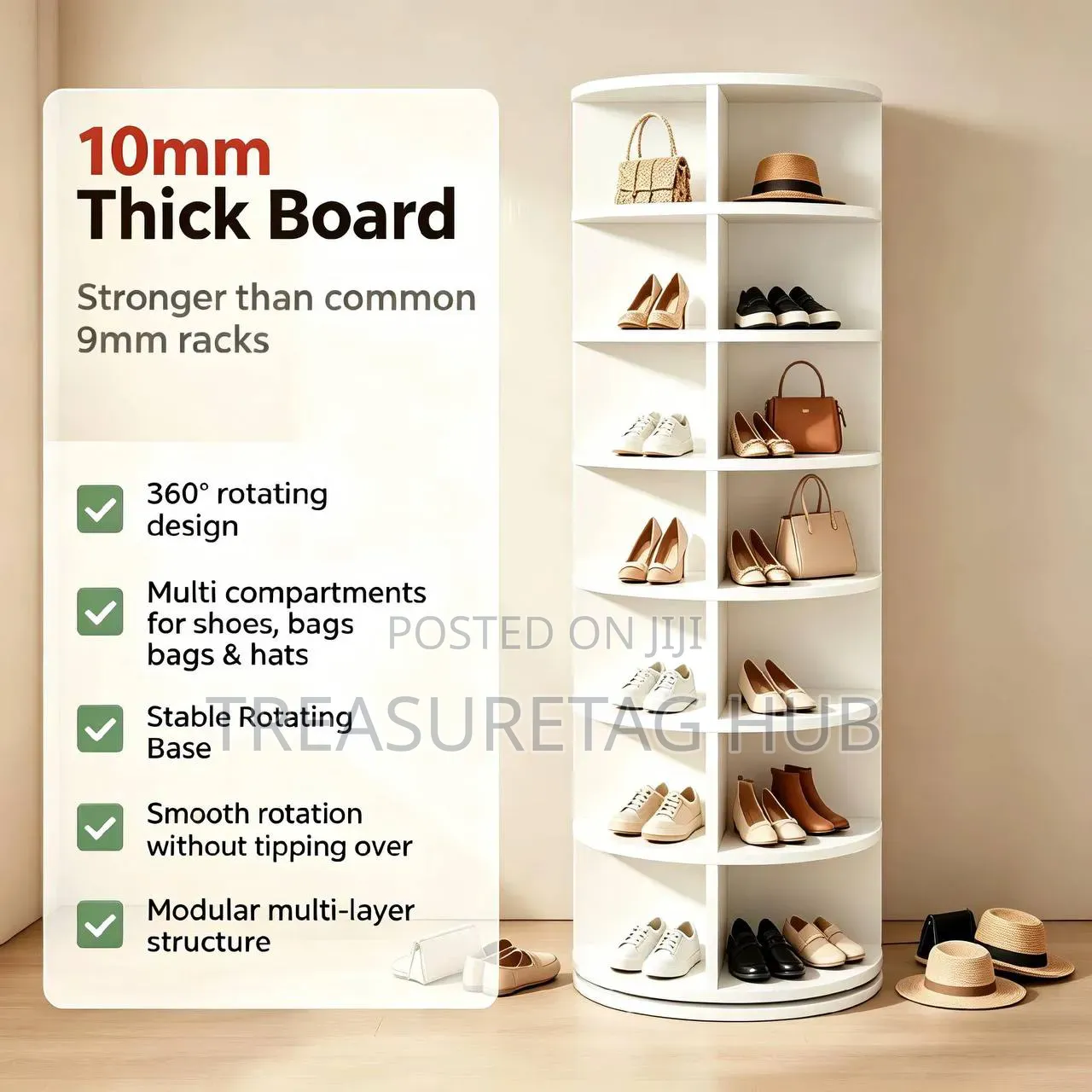 7 Steps Rotating Shoe Rack