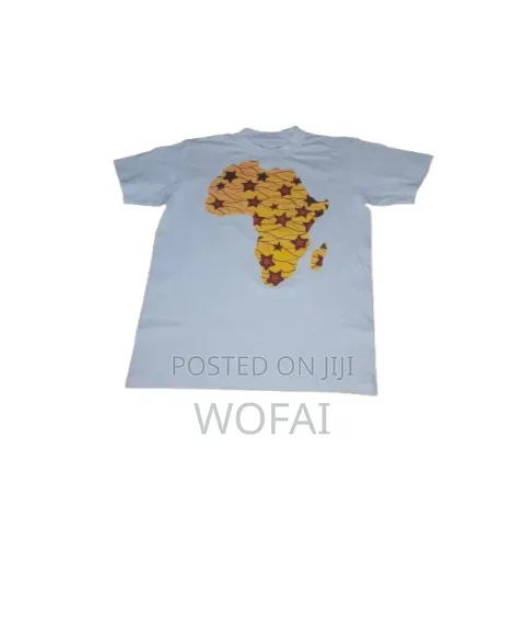 White Polo With a Bold DTF Ankara Pattern