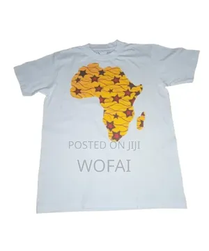 White Polo With a Bold DTF Ankara Pattern