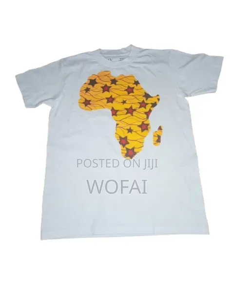 White Polo With a Bold DTF Ankara Pattern