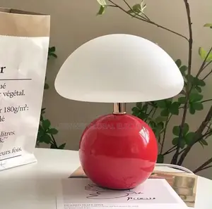 Red Stromatolite Moon Desk Mood Decorative Bedside Tablr Lamp