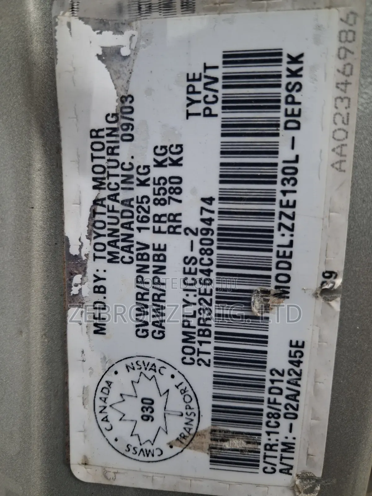 Toyota Corolla 2004 Silver