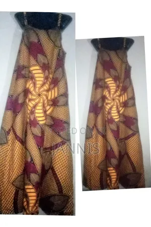 Ankara Long Spaghetti Hand Gown