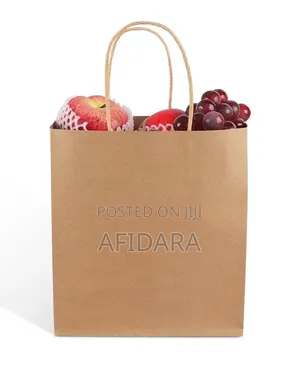 Kraft Paper Design With Handle - A Pack of 25 Pieces