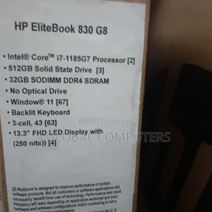 New Laptop HP EliteBook 830 G8 32GB Intel Core i7 SSD 512GB
