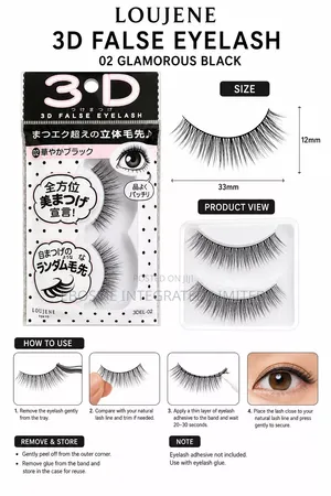 Tokyo 3D False Eyelashes – 02 Glamorous Black