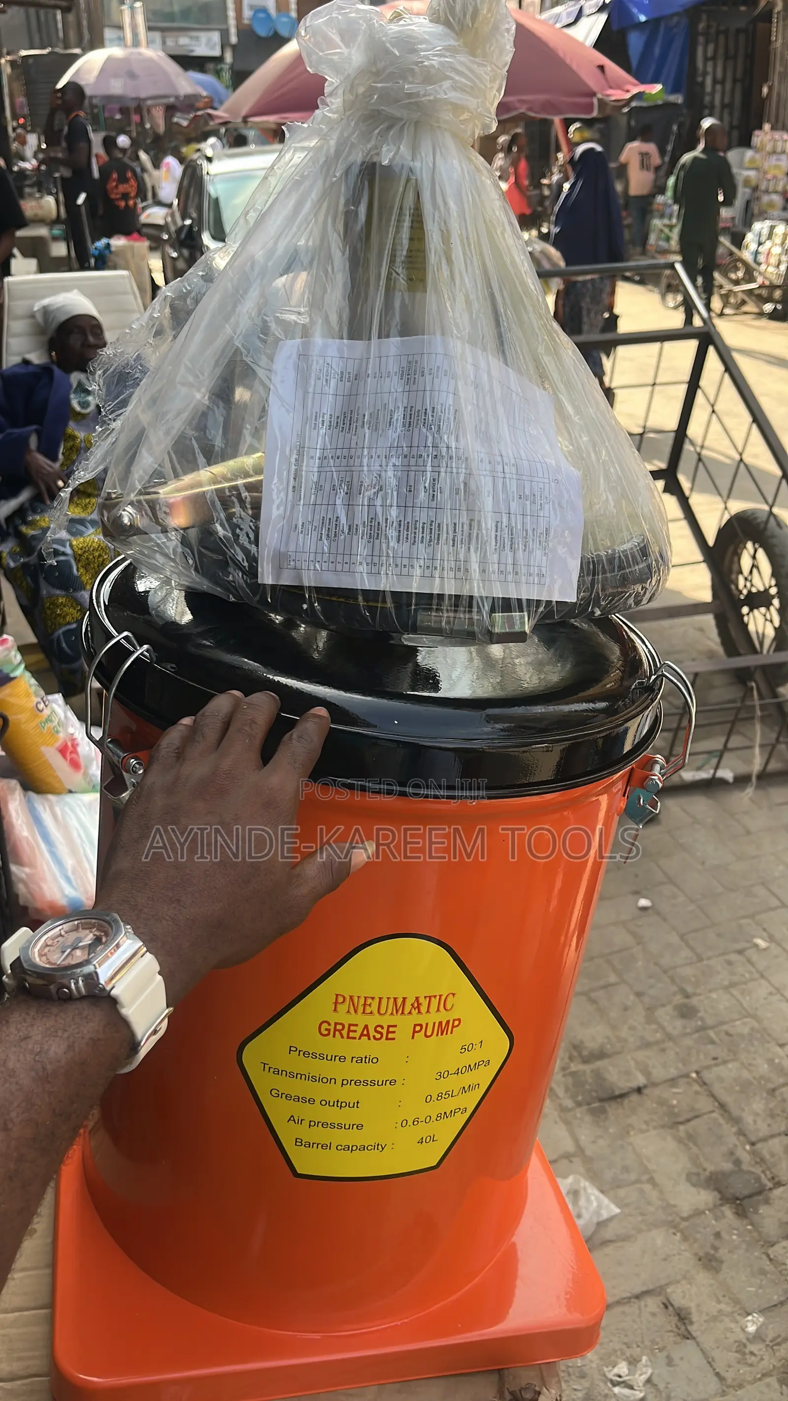 Pneumatic Grease Pump 40L