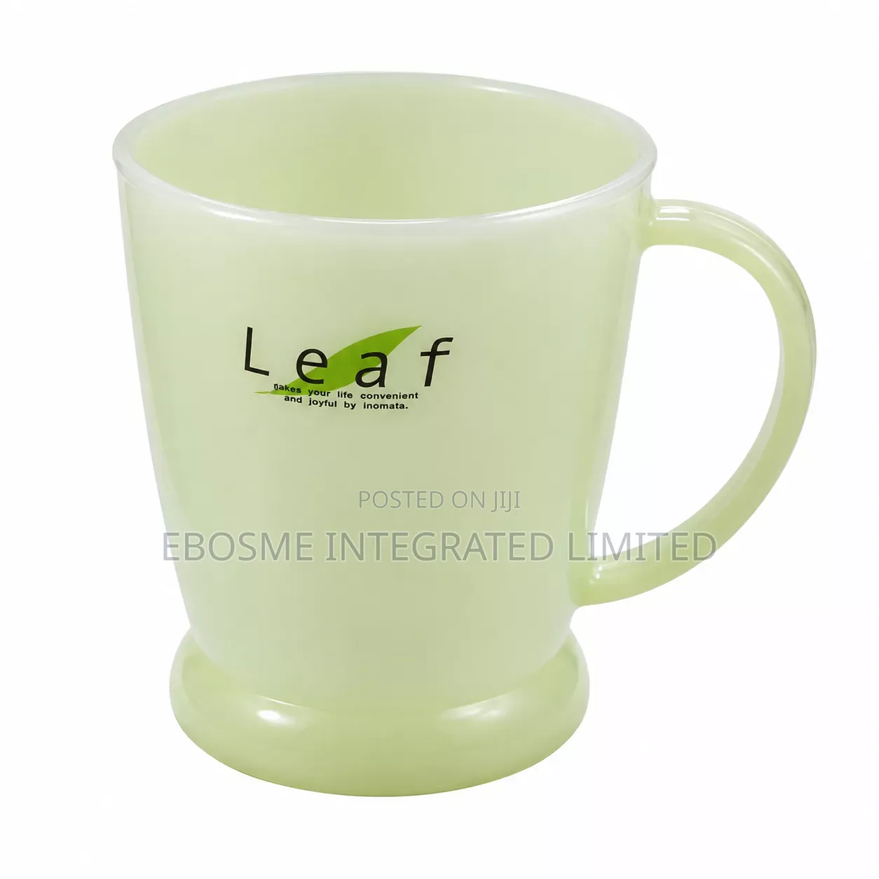 Leaf Light Green Reusable Drinking Mug With Handle