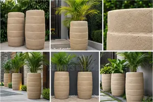 Tall Cylindrical Design Finish: Natural Textured Concrete