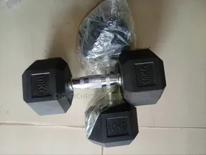 10kg Black Dumbbells (Hex)