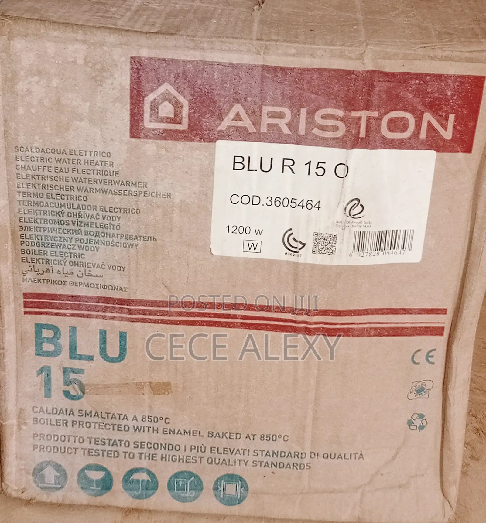 Ariston Water Heater 15 Litres Blu