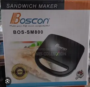 Boscon 2-Slice Electric Sandwich Maker (BOS-SM800) - Black