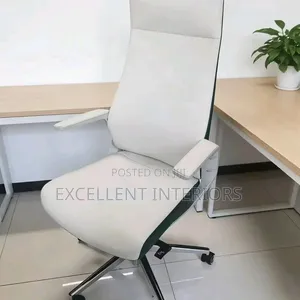 White Glass Top Executive Office Table.