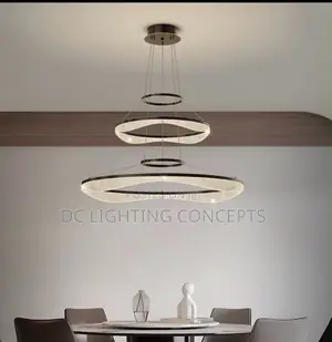 Modern Decorative Large Black Ring Villa Chandelier for Living Room