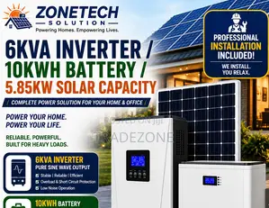 6kva Inverter/10kwh Battery/5.85kw Solar Capacity