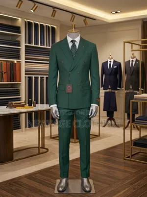 Groom Groomsmen Ready! Green Double-Breasted Blazer